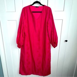 Bright Pink Eyelet Lined Women's Dress - Size XL  - NWOT